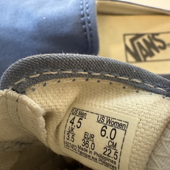 Vans Classic RARE Slip-on Solid Blue Mules 507452 Women‎ Size 6 S1 - Picture 6 of 6